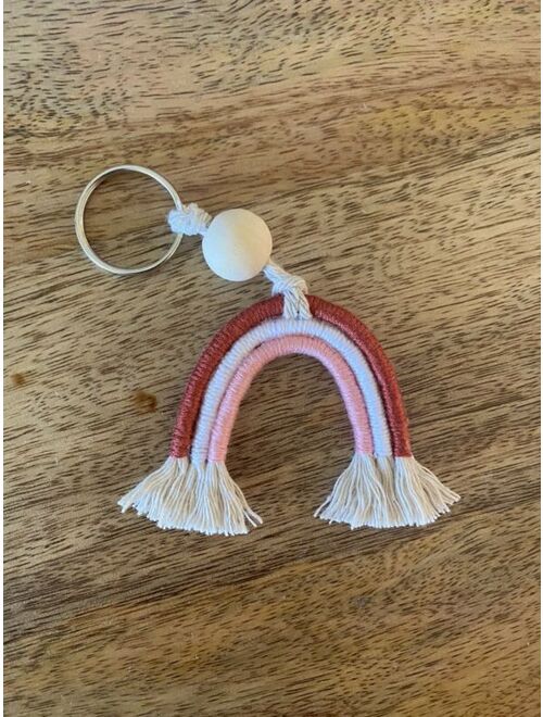 Rainbow Macrame Keyring/ Keychain