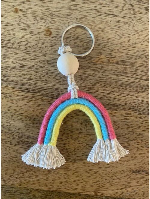 Rainbow Macrame Keyring/ Keychain