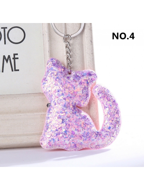 Cute Animal Handbag Car Pendant Keychain Sequins Glitter Charm New Gifts