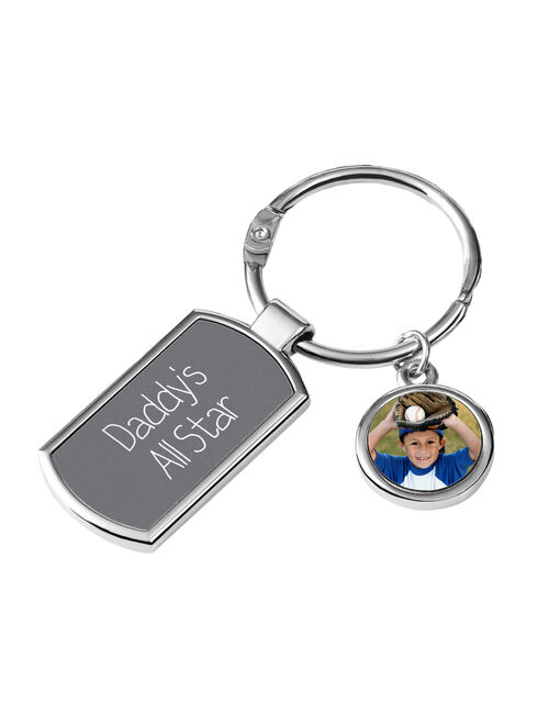 Keychain Personalized Photo Message - Available with 1-8 Charms
