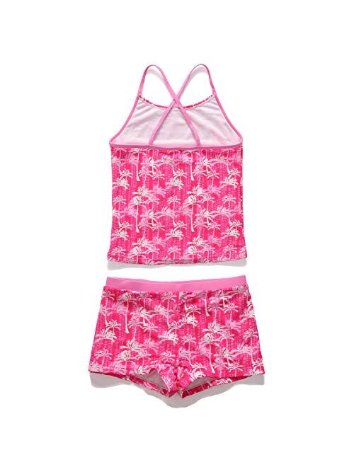 PHIBEE Girls' Tankini Summer Bathing Two-Piece Swimsuit
