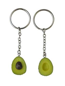 Cute Avocado Keychain Set for Bestfriends and Couples - Matching Keyrings Fits Like A Puzzle. A Perfect Gift for All Occasions, Valentines, Birthdays and More!