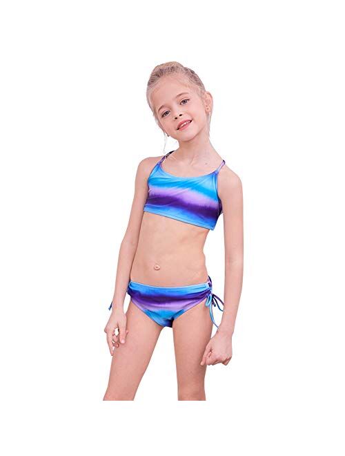 MHJY Girls Bikini Swimsuit 2-Piece Swimwear Bathing Suit with Adjustable Strap