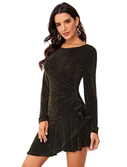 DIDK Women's Sleeveless A Line Fit and Flare Glitter Above Knee Party Cocktail Skater Dress