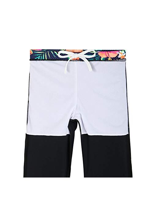 TFJH E Girls Long Sleeve Swimsuits Skirt 2-Pieces Rash Guard Set Sun Protection UV 50+