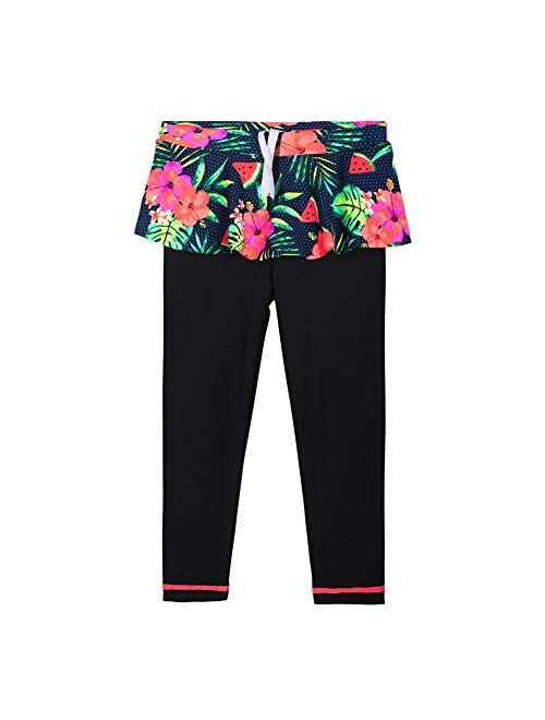 TFJH E Girls Long Sleeve Swimsuits Skirt 2-Pieces Rash Guard Set Sun Protection UV 50+ 
