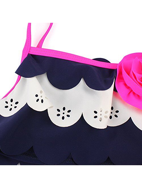 ESTAMICO Little Girls' Summer Two Piece Tankini Kids Swimsuit Bathing Suit Swimwear
