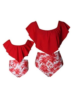 WIWIQS Summer Cute Baby Girls Bikini Set Family Matching Swimwear Mommy and Me SwimsuitPrime