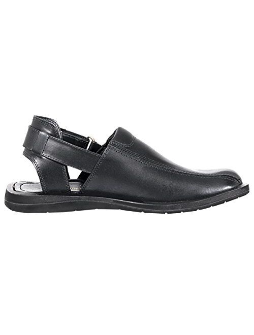 Handmade Genuine Dress Leather Sandals for Men with Adjustable Strap on The Heel