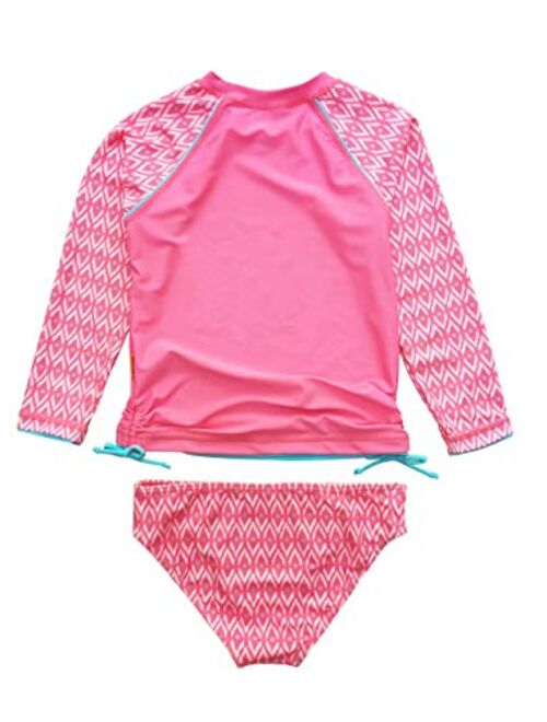 weVSwe Girls Rash Guard Swimsuit Rare Hem Cuffs Bathing Suit UPF 50+ Protection