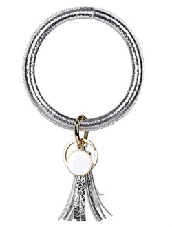 Etercycle Key Ring Bracelet Wristband Key Chain Bracelet Key Ring - Ladies Wild Large Round Tassel Bracelet Holder