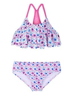 Girl's Two Piece Swimsuit Floral Bikini Set Flounce Bathing Suit