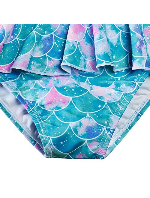 UNICOMIDEA Girls Frill Bikini Fashion Swimsuit for Little Girls Beach Swimwear Flounce Summer Bikini for 5-12 Years