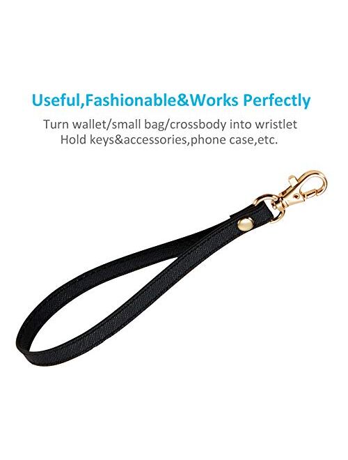 Wristlet KeyChain Strap for Wallets Bag Keys Phone Case Wristlet Strap Genuine Leather Strong&Sturdy