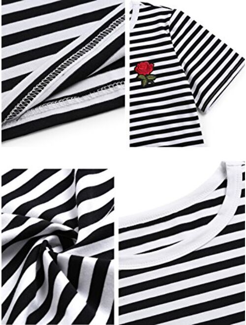 Romwe Women's Summer Short Sleeve Casual Tee Cotton T-Shirt Top