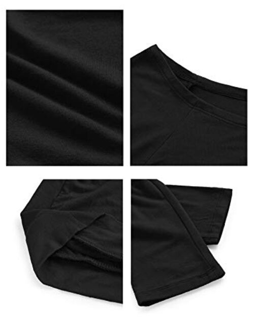 ROMWE Women's Raw Cut Off the Shoulder Long Sleeve Tee Shirt Top Blouse