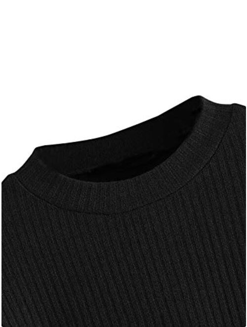 Romwe Women's Long Sleeve Oversized Off Shoulder Knit Mini Sweater Dress