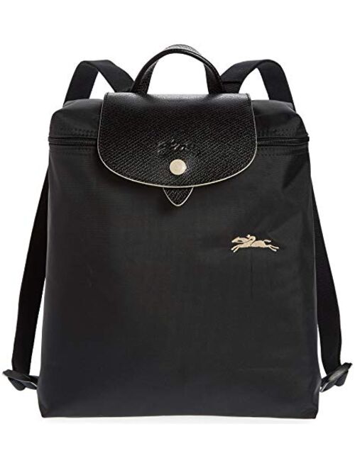 Longchamp 'Le Pliage' Nylon and Leather Club Backpack, Black