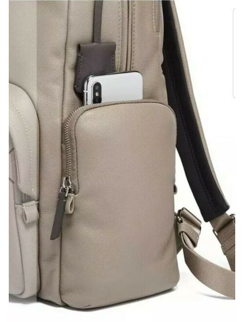 TUMI CARSON VOYAGEUR BACKPACK Leather - Beige - NWT