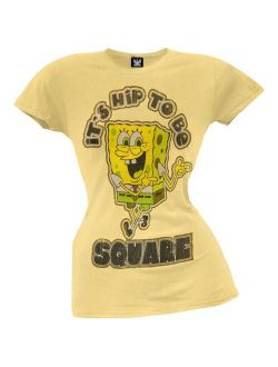Spongebob Squarepants - It's Hip To Be Square Juniors T-Shirt - Large