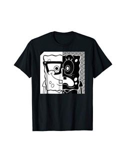 Spongebob Squarepan Superfly Black and White T-Shirt
