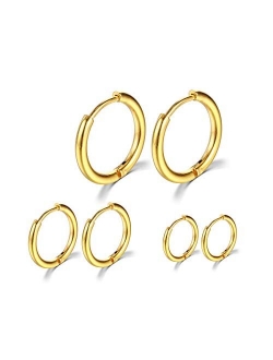 Surgical Stainless Steel Hoop Earrings 8mm/10mm/12mm Small Huggie Hoop Earrings for Women and Men