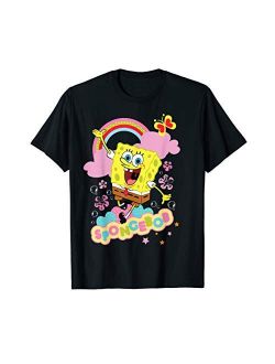 SpongeBob SquarePants Flowers And Rainbow T-Shirt