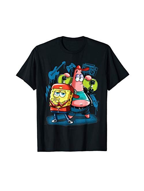 Punk Rock Spongebob With Patrick Star T-Shirt