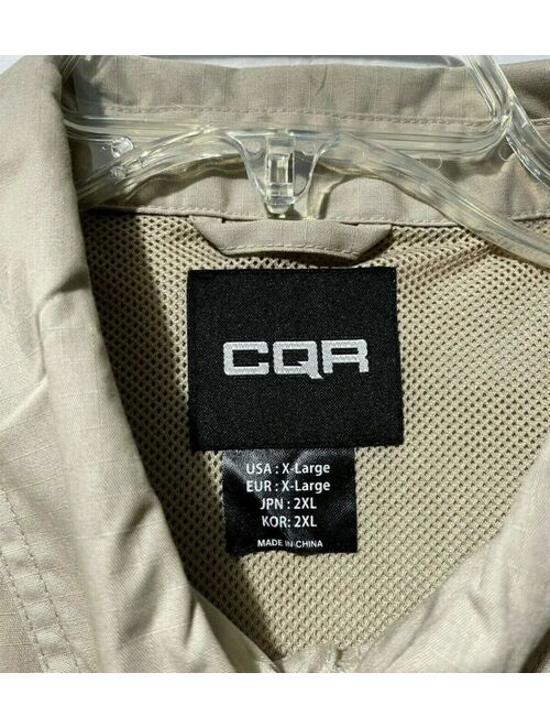 CQR Men's Beige Tan Button Down Tactical Series Shirt Pockets Vented Size XL NWT
