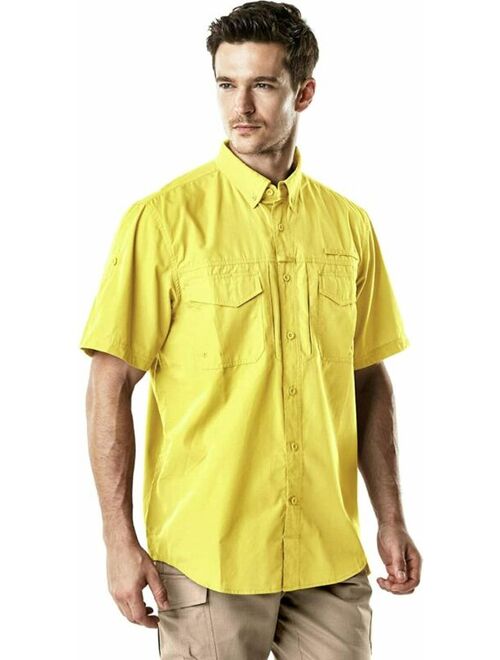 CQR Men's Short Sleeve Work Shirts, Ripstop Military Tactical Shirts, Outdoor UP