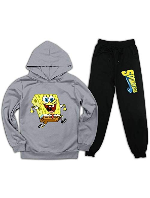 Nickelodeon Spongebob Squarepants Graphic Hoodie 3-Piece Athleisure Outfit Bundle Set-Boys 4-20 & Jogger Sweatpant T-Shirt