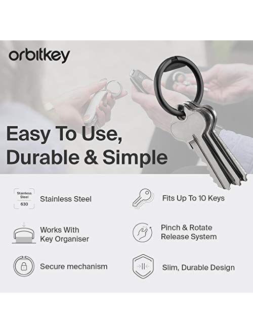 Orbitkey Key Ring | Durable Stainless Steel, Effortless Attaching & Detaching Key Organizer | Holds up to 10 Keys