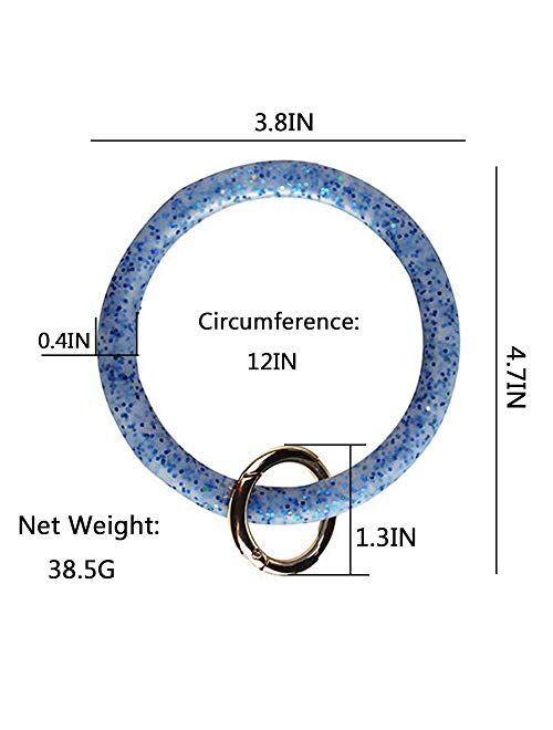 Lateefah Wristlet Keychain Bracelet Keyring Bangle Key Ring Round Key Chain for Women Girls