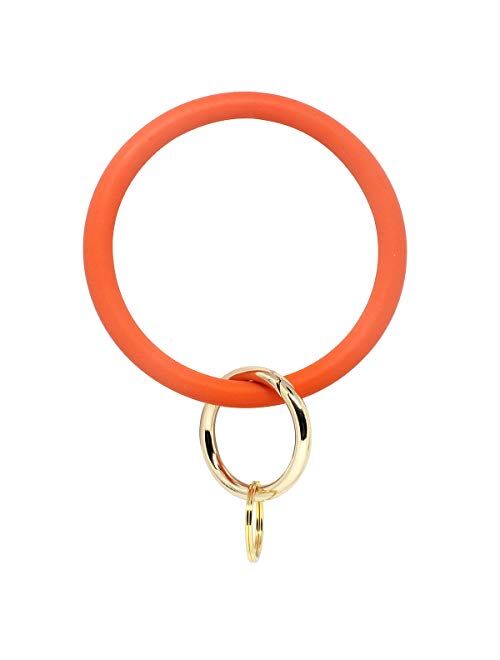 imeetu Wristlet Keychain, Circle Silicone Bangle Keyring Bracelet