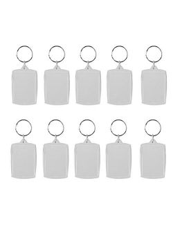OULII Blank Photo Keychain Personalized Photo Keyring Rectangle 4x5.6cm / 2.2x1.57 Inches 10pcs