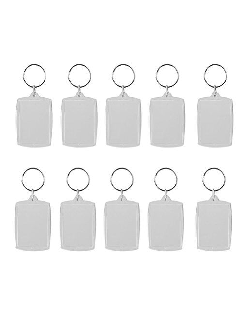 OULII Blank Photo Keychain Personalized Photo Keyring Rectangle 4x5.6cm / 2.2x1.57 Inches 10pcs