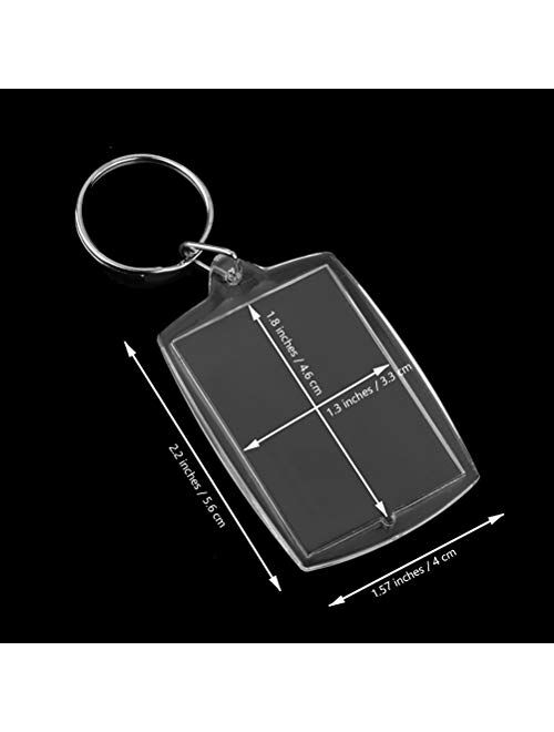 OULII Blank Photo Keychain Personalized Photo Keyring Rectangle 4x5.6cm / 2.2x1.57 Inches 10pcs