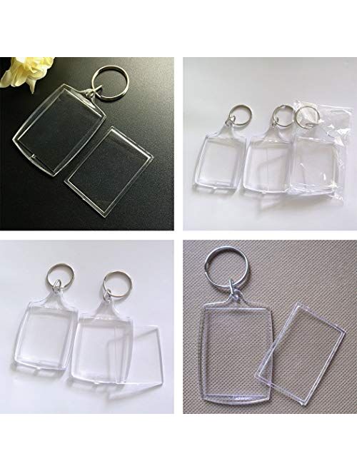 OULII Blank Photo Keychain Personalized Photo Keyring Rectangle 4x5.6cm / 2.2x1.57 Inches 10pcs