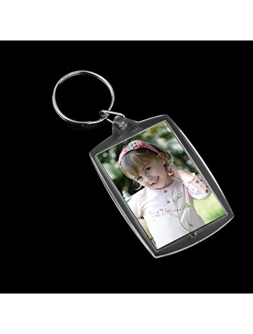 OULII Blank Photo Keychain Personalized Photo Keyring Rectangle 4x5.6cm / 2.2x1.57 Inches 10pcs