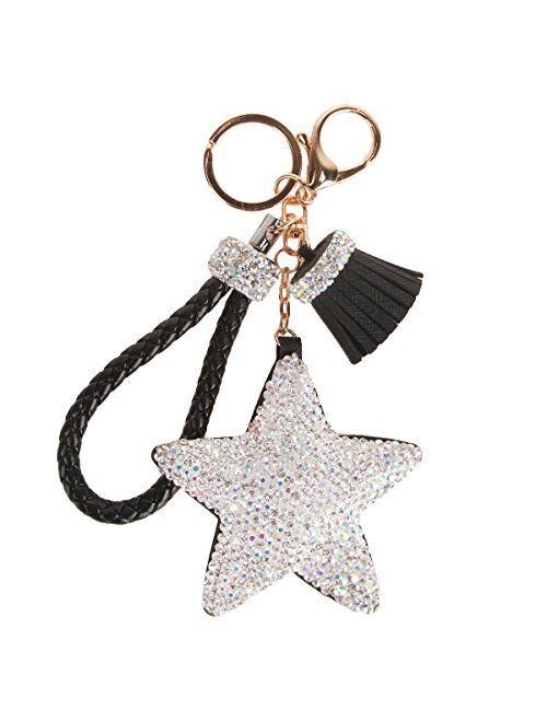 Fawziya Crystals Tassel Star Women's Keyrings & Keychains