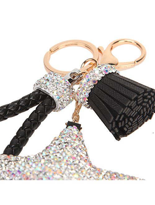 Fawziya Crystals Tassel Star Women's Keyrings & Keychains