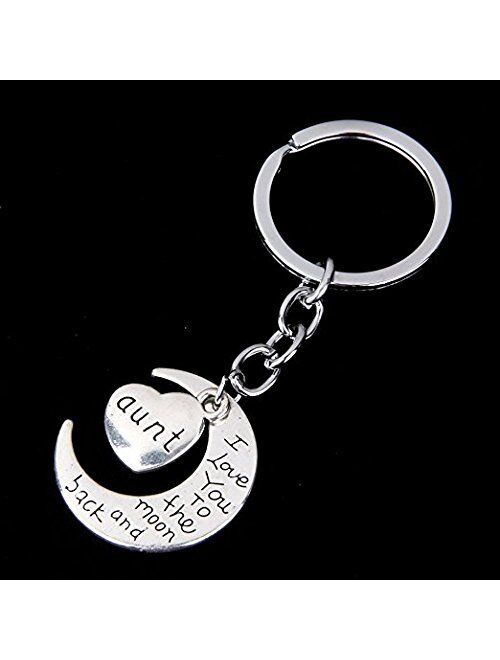 Happy Birthday Gifts for Family Member Heart Shaped I Love You Keychain Keyring for Mom Dad Grandpa Grandma Sister Aunt Uncle Son Brother Daughter