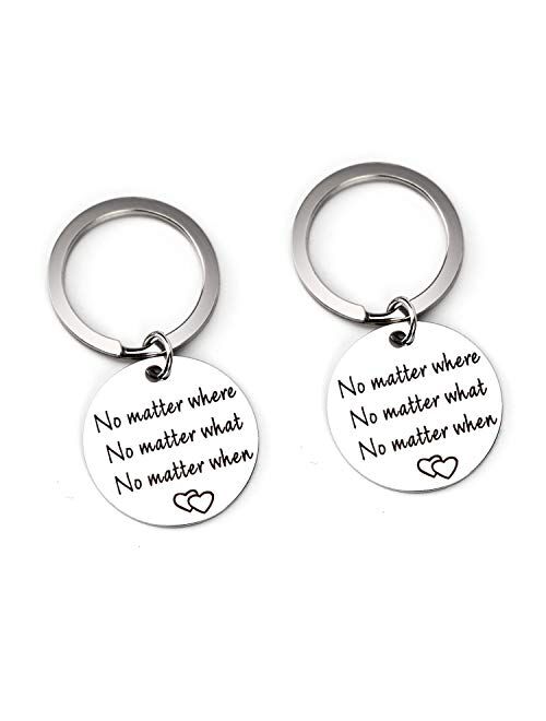 AIEX Keychain for Women, Friends, Girls Stainless Steel Keychain with Heart Key Ring,a Little Pearl and a Gift Bag