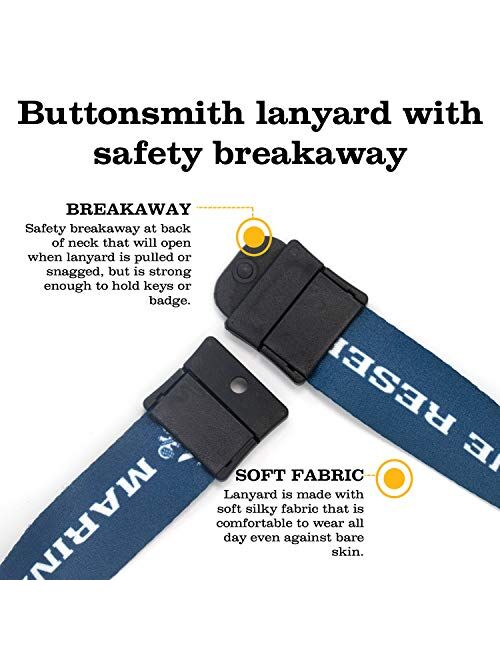 Buttonsmith Patriotic Lanyard - Premium with Buckle, Breakaway and Wristlet - Made in The USA
