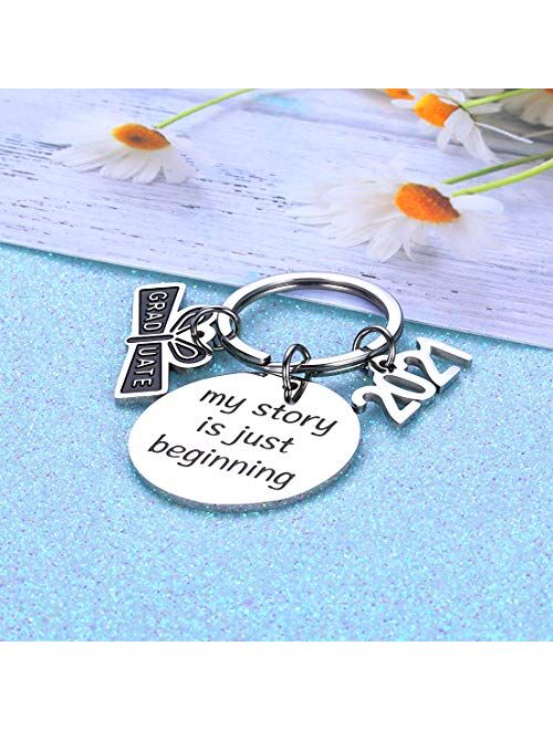 Graduation Keychain Gifts for Class 2021 Her Him Inspirational for Masters Nurses Students From College Medical High School Graduation for Women Men Daughter Son Boys Gir