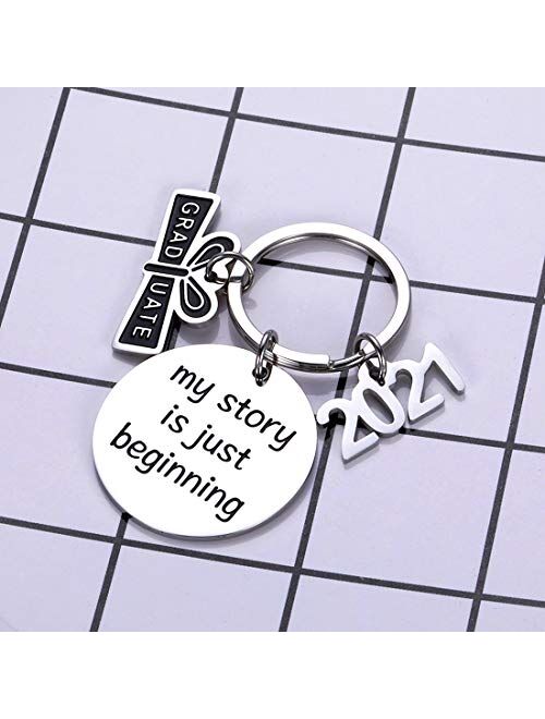 Graduation Keychain Gifts for Class 2021 Her Him Inspirational for Masters Nurses Students From College Medical High School Graduation for Women Men Daughter Son Boys Gir