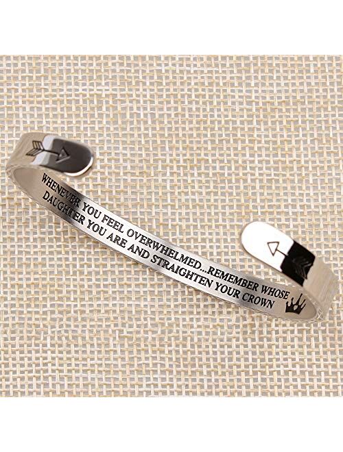 BTYSUN Inspirational Bracelets for Women Teen Girl Personalized Birthday Cuff Bangle Mantra Quotes Jewelry Friend Gifts for Her Mom