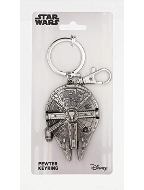 Disney Star Wars Millennium Falcon Pewter Key Ring,Silver