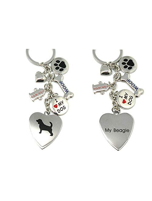 Keychain for Women,Girls,Boys,Men-Engraved Stainless Steel Dog Key Ring