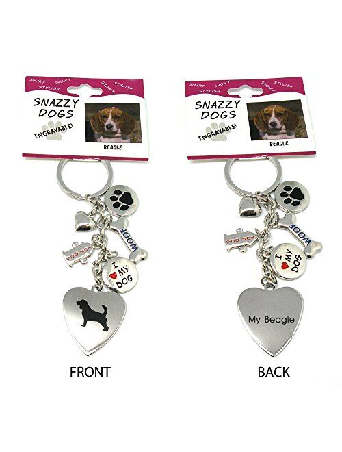 Keychain for Women,Girls,Boys,Men-Engraved Stainless Steel Dog Key Ring